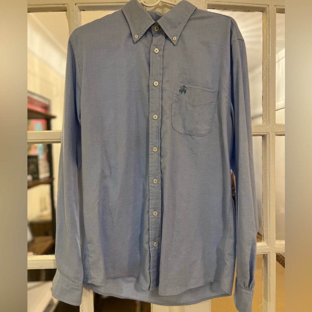 Brooks Brothers Flannel Solid Slim Cotton Shirt. New with Tags. Medium.